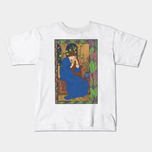 Pre- Raphaelite Girl 1 (Blue) Kids T-Shirt